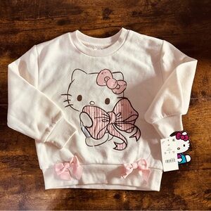🎀 Hello Kitty Sweatshirt Pink Bow Cozy Pullover Toddler Girl Size 3T NWT 🐱✨